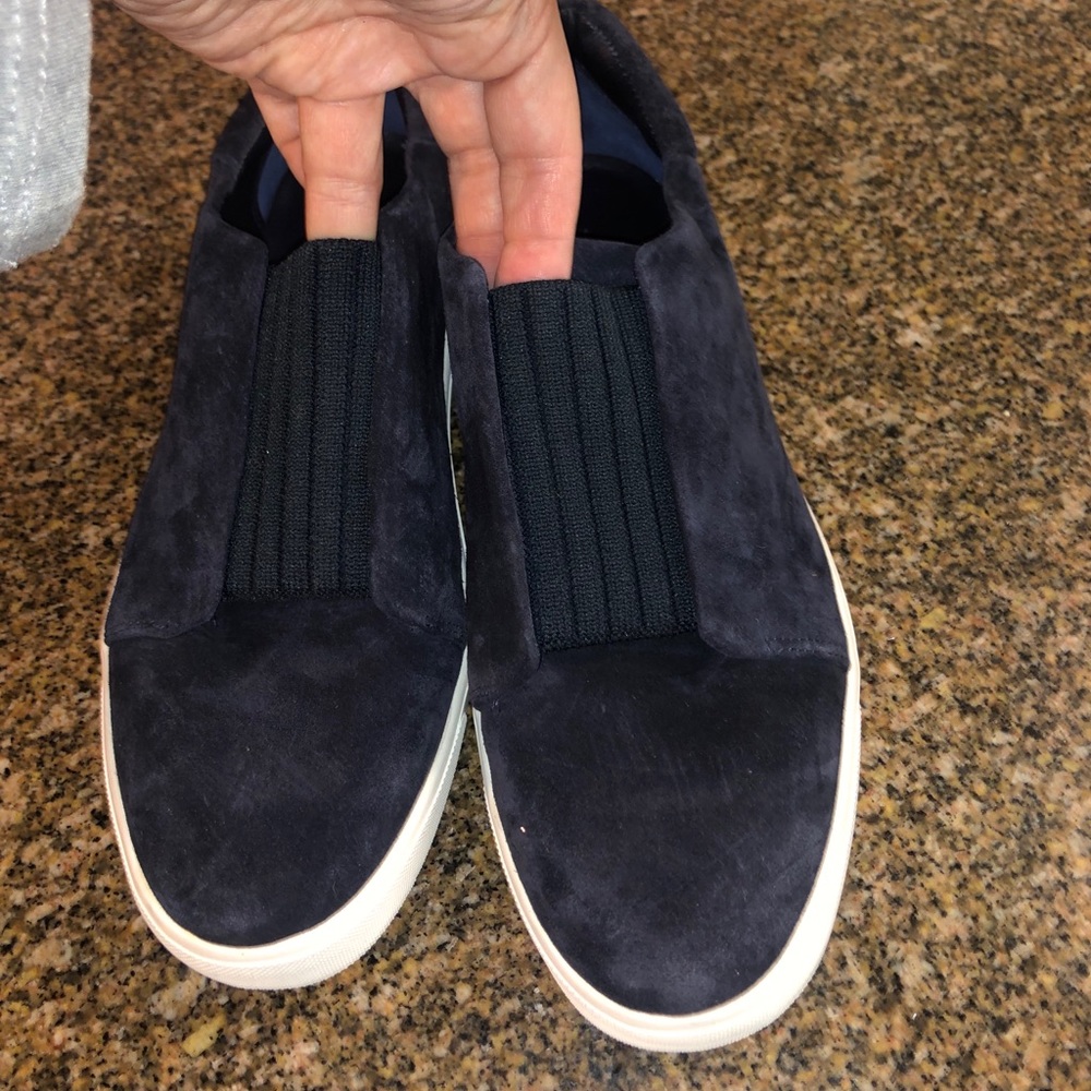 Vince Camuto. Navy suede slip on flats